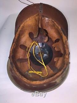 Original WW1 German Military Leather Helmet MIT Gott Vaterland RARE