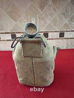 Original WW1 USMC MARINE CORPS M1912 Canteen Cover Cup Set WWI 1918 Dated