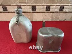 Original WW1 USMC MARINE CORPS M1912 Canteen Cover Cup Set WWI 1918 Dated