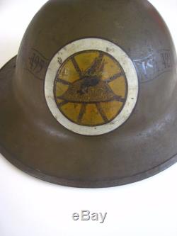 Original WW1 US Army Helmet Doughboy. Hand Painted Insignia. M. T. C. Rare