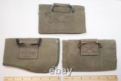 Original WW1 US Army Infantry Canvas First Aid Packet Pouches & Hatchet Sheath
