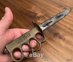 Original WW1 US Au Lion Mark 1 Fighting Trench Knife 1918