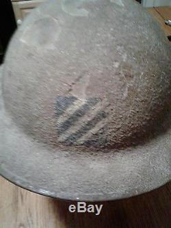 Original WW1 U. S. Army 3 rd. Division Combat Helmet Shell with Rough Sand Texture