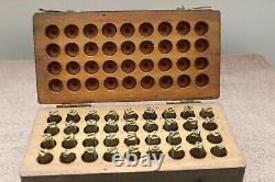 Original WW1 U. S. Army Leather Stamping Set, Complete Set in Wooden Storage Box