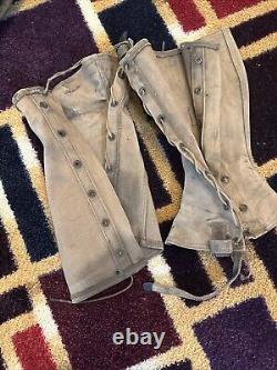 Original WW1 U. S. Army Uniform + Disk Collar Buttons And Canvas Gaiters