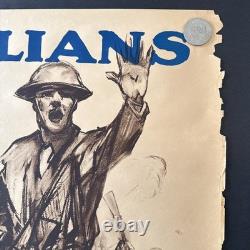 Original WW1 VTG Jewish Welfare Board Lithograph Poster. Riesenberg 1918