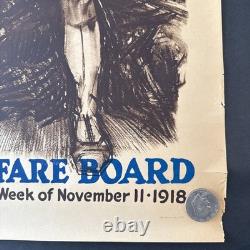Original WW1 VTG Jewish Welfare Board Lithograph Poster. Riesenberg 1918