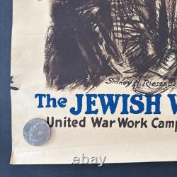 Original WW1 VTG Jewish Welfare Board Lithograph Poster. Riesenberg 1918