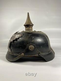 Original WW1 WWI German Baden JR 111 Pickelhaube Spiked Helmet Enlisted M15