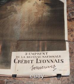 Original WW1 World War One French Bond Poster by Jules Abel Faivre, 3rd Defense