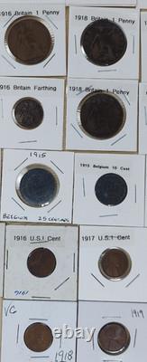 Original WW1 collection Coins, Currency, buttons