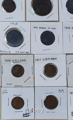 Original WW1 collection Coins, Currency, buttons