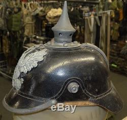 Original WWI 1916 Imperial German Prussian Pickelhaube Spike Helmet