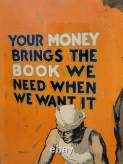 Original WWI 1918 American Library Assoc HEY FELLOWS Framed Propaganda Ad Poster