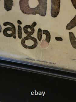 Original WWI 1918 American Library Assoc HEY FELLOWS Framed Propaganda Ad Poster