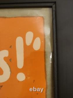 Original WWI 1918 American Library Assoc HEY FELLOWS Framed Propaganda Ad Poster