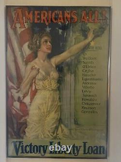 Original WWI 1919 Poster AMERICANS ALL Victory Liberty Loan Howard Christy 40X28