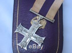 Original WWI Cased Solid Silver Full Size Military Cross (MC) Gallantry Medal