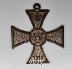 Original WWI German 1914 Iron Cross Patriotic Pendant Prussian Kaiser Wilhelm II