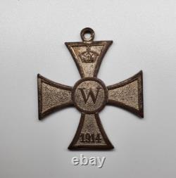 Original WWI German 1914 Iron Cross Patriotic Pendant Prussian Kaiser Wilhelm II