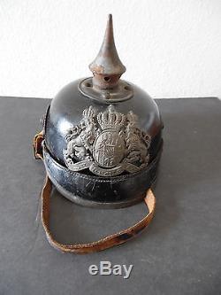 Original WWI German Bavarian Pickelhaube Helmet
