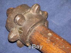 Original WWI German Trench Club Mace with Iron Head and Wood Handle