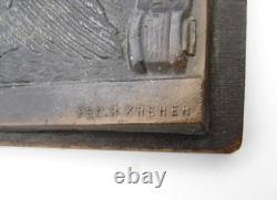 Original WWI Hindenburg 1914-1915 Patriotic Plaque Masuren Tannedberg Lodz