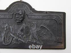 Original WWI Hindenburg 1914-1915 Patriotic Plaque Masuren Tannedberg Lodz