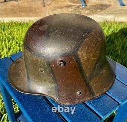 Original WWI Imperial German M16/17 Ludendorff Camouflage Helmet