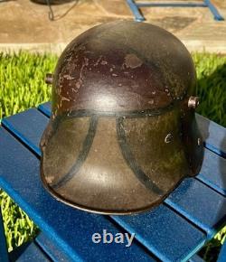 Original WWI Imperial German M16/17 Ludendorff Camouflage Helmet