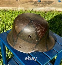 Original WWI Imperial German M16/17 Ludendorff Camouflage Helmet