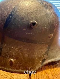 Original WWI Imperial German M16/17 Ludendorff Camouflage Helmet