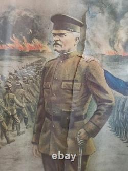 Original WWI Poster Pershing in France Berlin or Bust E. G. Renesch Chicago