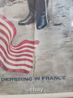 Original WWI Poster Pershing in France Berlin or Bust E. G. Renesch Chicago