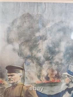 Original WWI Poster Pershing in France Berlin or Bust E. G. Renesch Chicago