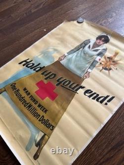 Original WWI Red Cross Poster Hold Up Your End W. B. King Nurse 1918 War Fund