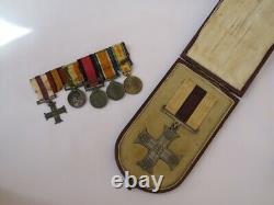 Original WWI Silver Full Size Military Cross Gallantry Medal with Miniatures