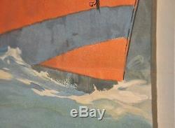 Original WWI They Kept The Sea Lanes Open Victory Liberty Loan Poster Linen #1