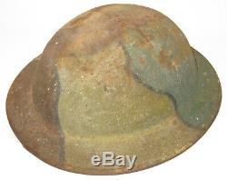 Original WWI US Military Thick Sand Camo M1917 helmet with partial liner