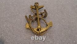 Original WWI US Navy Chief Petty Officer CPO Hat Badge Slanted USN