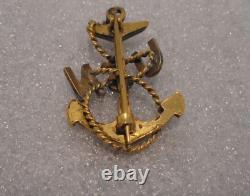 Original WWI US Navy Chief Petty Officer CPO Hat Badge Slanted USN
