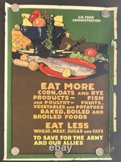Original WWI US Poster'Eat More Corn Oats Rye' U. S. Food Administration