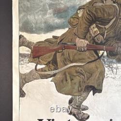 Original WWI US Poster'Victory is a Question of Stamina' Wheat Meat Fats Sugar
