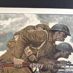 Original WWI US Poster'Victory is a Question of Stamina' Wheat Meat Fats Sugar
