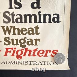 Original WWI US Poster'Victory is a Question of Stamina' Wheat Meat Fats Sugar