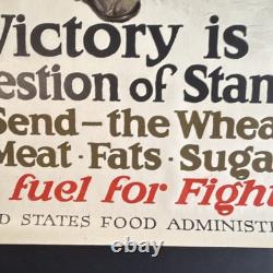 Original WWI US Poster'Victory is a Question of Stamina' Wheat Meat Fats Sugar
