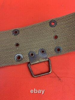 Original WWI US Webbed Pistol Belt With Sword Hanger Uncommon Doughboy 1918