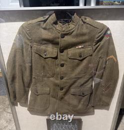 Original WWI U. S. Army Doughboy Service Coat 1918 Patch Photo Display Case