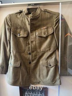 Original WWI U. S. Army Doughboy Service Coat 1918 Patch Photo Display Case