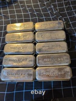 Original WWI U. S. Army Model 1916 1917 Bacon Ration Tins, Lot 10 Militatia USA